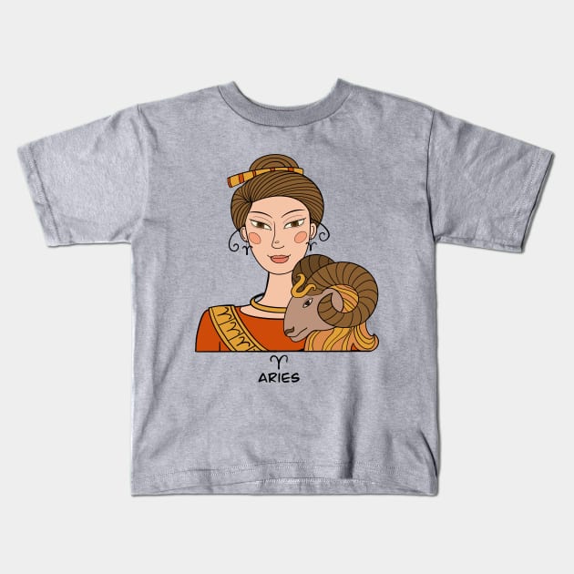 Aries Constellation: Passion And Courage | Astrology Art Kids T-Shirt by i am Cuta